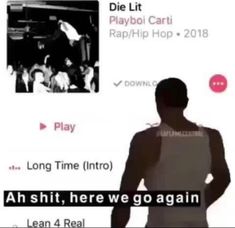 a man standing in front of a screen with the words, die lit play hip hop 2018