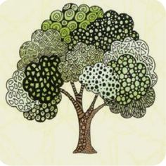 a drawing of a tree with circles on it