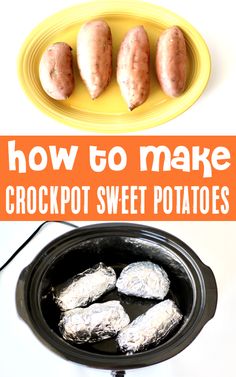 crockpot sweet potatoes are in the slow cooker and ready to be cooked