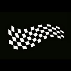 a black and white checkered flag on a black background