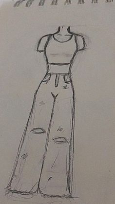 a drawing of a dress on a mannequin