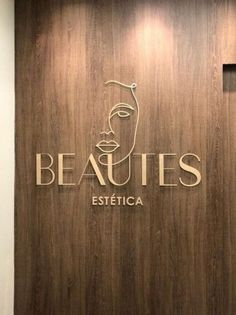 the entrance to beauties estetica in wood