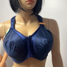 New With Tags Bali Bra S42dd.This Is Breathable Power Mesh Back Comfort Cushion Takes The Stress Off The Shoulders.This Is In A Navy Blue With Grey In A Unique Pattern.The Straps Are Adjustable.There Is A Navy Blue Bow Between The Breast Line.The Back Has A Nice Stretch To Itthis Is An Un Non Padded Bra.The Straps Are Cushioned For Comfort Blue Full Coverage Bra With Medium Support, Blue Full Coverage Bra With Medium Bust Support, Bali Bra, Bali Bras, Padded Bra, Blue Bow, Blue Gray, Women's Intimates, Blue Grey