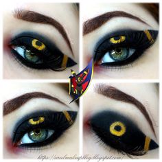 Ariel Make Up ~ Make Up & Beauty with a Princess Touch: ♕ The Pokémon Series ~ Umbreon ♕{Eeveelutions Mini Series} Umbreon Makeup, Pokemon Halloween Costume, Creepy Makeup, Halloween Party Decor Diy, Eye Makeup Steps, Make Beauty