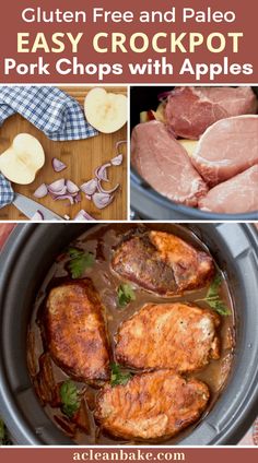 crockpot pork chops with apples and potatoes are the best way to cook them