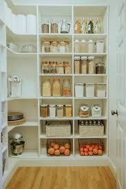 an organized pantry filled with lots of food