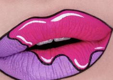 Lip Designs Art, Lipstick Creative, Maquillaje Pop Art, Flawless Makeup Look, Cakey Makeup, Pop Art Lips, Lip Art Makeup, Pop Art Makeup, Flawless Base