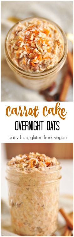 carrot cake overnight oats in a jar