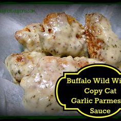 buffalo wild wing copy cat garlic parmesan sauce in a white paper wrapper