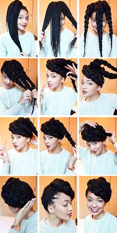 Trendy We Fryzurach, No Heat Hairstyles, Hair Afro, Crochet Braids Hairstyles, Braided Hairstyles Updo, Black Hairstyles