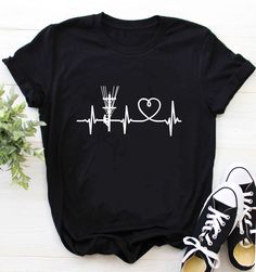 Lineman Shirt / Lineman T-shirt / Lineman Gift / Electrician Shirt / Lineman Love Heartbeat Shirt Casual Black Shirt For Valentine's Day, Black Casual Shirt For Valentine's Day, Football Lineman Shirts For Mom, Lineman Mom Shirt Football, Lineman Football Shirts, Lineman Decals, Lineman Mug, Lineman Love, Lineman Shirts