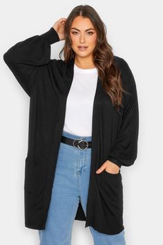 Shop YOURS Curve Black Balloon Sleeve Fine Knit Cardigan at Yours Clothing. Discover women’s plus size clothing in sizes 10-36 with fast delivery. Black Balloon, Fine Knit Cardigan, Black Balloons, Plus Size Cardigans, Vest White, Spring Wardrobe, Fashion Fits, Fine Knit, Knitwear Cardigan