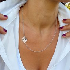 Delicate Sideways Initial Necklace Tiny by MonogrammedNecklaces Sideways Initial Necklace, Name Necklaces, Monogram Jewelry, Monogram Necklace, Monogrammed Items, Monogram Initials, Pretty Jewellery, Name Necklace, Initial Necklace