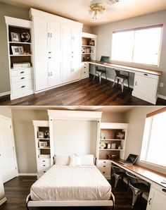 there are two pictures of the same room in this house, and one is empty