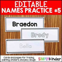 editable name practice for the classroom