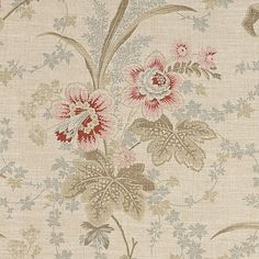 an old fashioned wallpaper with flowers and leaves on the back ground, in beige tones