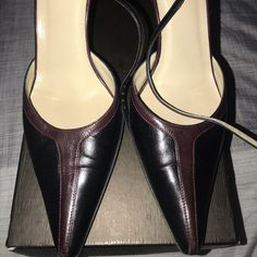 Vintage Gucci Sling Back Heels. Worn Quite A Few Times. Taps On Heels Will Need To Be Replaced In Overall Good Used Condition Designer Slingback Pumps With 4-inch Heel For Formal Occasions, Gucci Sling, Sling Back Heels, Gucci Heels, Sling Back, Vintage Gucci, Shoes Women Heels, Overalls, Shoes Heels