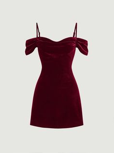 Red Velvet Dress, Maroon Dress, Dress For Short Women, Velvet Dress, Pretty Outfits