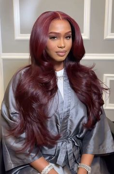 Mahogany Hair, Slick Ponytail, Ombré Hair, Hair Color And Cut, Colored Hair, Black Girls Hairstyles, Protective Styles, Ombre Hair, Locs