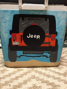 a cooler bag with an image of a jeep on it