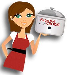 a woman in an apron is holding up a crock pot with the words recipe that crock on it