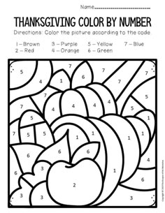 the thanksgiving color by letter worksheet