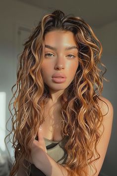 Cowgirl Copper On Curly Hair, Curly Copper Hair Natural Curls, Curly Hair Trends 2024, Long Curly Hair Redhead, Mermaid Hair Color, Medium Length Hair With Layers, Beautiful Hair Color, Hair Styles 2017