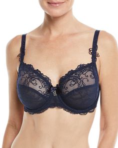 Get free shipping on Lise Charmel Soir de Venise Full-Figure Lace Bra at Neiman Marcus. Shop the latest luxury fashions from top designers. Bra Sewing, Lacy Bra, Full Cup Bra, Beautiful Bra, Black Lace Bra, Demi Bra, Plunge Bra, Full Figured, Bra Women