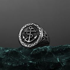 Unlock your inner pirate with this daring Goth Pirate Ship Anchor Ring. Crafted with attention to detail and a devilish flair, this ring will make a daring statement! Stand out and rise to the challenge with this bold accessory today! BUY TWO & Get 3rd* item Free from our UNISEX Goth Jewelry Collection. *The Lowest Priced Item. Must add 3 items to the cart to see the discount applied at the check out. GENDER: UNISEX 316L Stainless Steel Not allergic, Does not rust, Not deformed Water, Heat, Swea Gothic Black Stainless Steel Rings, Black Punk Style Open Ring Jewelry, Black Metal Skull Ring Symbolic Style, Symbolic Black Metal Skull Ring, Vintage Black Metal Skull Ring, Symbolic Black Stainless Steel Rings, Symbolic Black Skull Ring, Black Sterling Silver Punk Rings, Pirate Ship Anchor