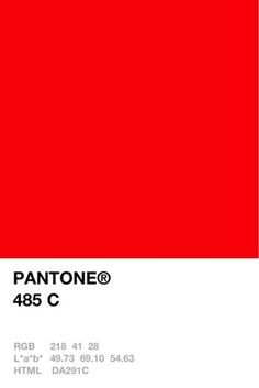 pantone's color code 465 c is shown in red, white and black