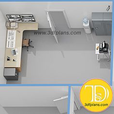 an aerial view of a kitchen and living room