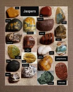 the different types of rocks and their names are shown in this poster, which shows them on