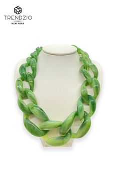 Fall in love with this Large #Acrylic Statement Link #Necklace, available in two other colors –Leopard and Grey! Be always camera-ready with this fashionable necklace that will surely add up more value to your every #outfit. Fun Chunky Necklaces, Greek Paraphernalia, Popped Collar, Divine Nine, Alpha Phi Alpha, Chunky Statement Necklace