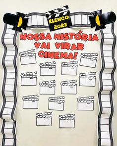 a bulletin board with some writing on it that says nosa history va vrar cinema