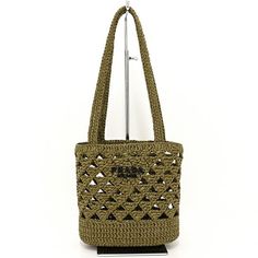 Used Prada Crochet Tote Bag Olive Oliva 1bg494_2m2t_f0393_v_ooo (Sku: Gzl13bhs) === General === Brand : Prada === Design === Type : Tote Bag Material : Rayon , Leather Color : Olive Gender : Women === Size === Size (Hxwxd) : 17cm X 17cm X 10.5cm / 6.69'' X 6.69'' X 4.13'' === Included Items === Accessories : Dust Bag Accessories Notice : Before Purchasing, Please Refer To The Images Of The Accessories Included With The Item. === Condition === Condition : Opened (Never Used) Ranking : Rank Ns Nev Square Crochet Bag For Errands, Designer Rectangular Crochet Shopping Bag, Designer Rectangular Crochet Bag For Daily Use, Designer Rectangular Crochet Bag With Handles, Designer Crochet Rectangular Bag With Handles, Designer Rectangular Crochet Bag, Luxury Square Crochet Bag For Daily Use, Designer Crochet Bag With Handles For Everyday Use, Designer Crochet Bag For Everyday Use