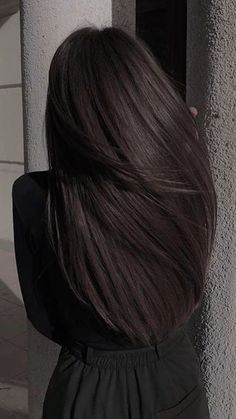 Super Dark Brown Hair Black, Dark Black Brown Hair Color, Cool Tone Black Hair Color, Shiny Dark Hair, Dark Natural Brown Hair, Dark Brown Medium Bob, Dark Long Hair Layers, Level 2 Brown Hair, Dark Ashy Hair Color