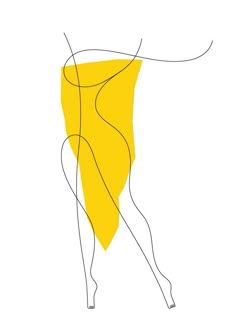 a drawing of a woman's body in yellow