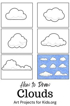 how to draw clouds for kids