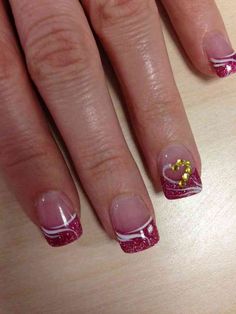 15 Valentine's day Nail Art Ideas 2015 Romantic Nails, Heart Nail Art, Uñas Acrilicas, Heart Nails, Cute Nail Designs, Fancy Nails