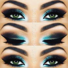 Dark Green Eyes, Make Up Designs, Make Up Storage, Black Eye Makeup, Makeup Secret, Makeup 101, Smink Inspiration, Green Makeup, Beauty Make-up