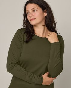 A slim-fitting long sleeve crew neck that wears close to the body. Slim enough to tuck into jeans, or be worn as a baselayer. This classic tee will become a staple in your wardrobe rotation. Sizing Tip: The Sloan Long Sleeve Crew is slim fit. Fits close to the body but is not tight. Hugs in all the right places for optimal layering. Base Layer, Crew Neck Tee, Tights, How To Become, Slim Fit, Crew Neck, Long Sleeve, How To Wear