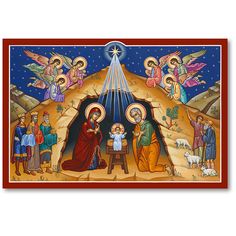 an icon depicting the birth of jesus