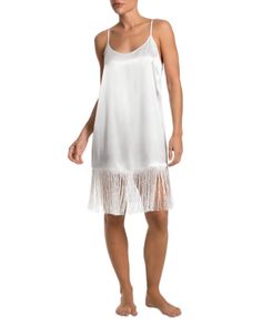 In Bloom by Jonquil Fringe Trim Chemise Elegant Summer Sleep Chemise, Elegant Spring Chemise For Daywear, Elegant White Chemise For Daywear, Elegant White Daywear Chemise, Chic Spring Chemise, Elegant Beige Sleepwear For Summer, Chic Summer Chemise For Daywear, Elegant White Summer Chemise, White Spring Chemise For Daywear