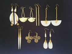 This listing is for the 7 Pairs of White Bone & Brass Earrings as Pictured. Sacred Woman, Horn Earrings, Bone Earrings, Brass Earring, Watches Collection, African Earrings, Nature Earrings, Maasai, Beaded Hoop Earrings