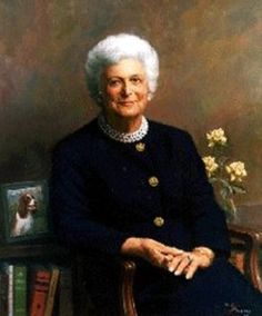 an older woman sitting in a chair next to a vase with flowers and books on it