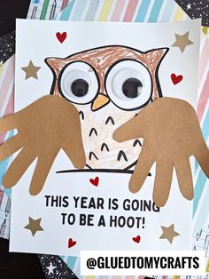 this year is going to be a hoot card with an owl on the front