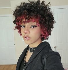 Short Curly Haircuts, Hairdos For Curly Hair, Haircuts For Curly Hair, Pretty Hair Color, Goth Aesthetic, Dye My Hair