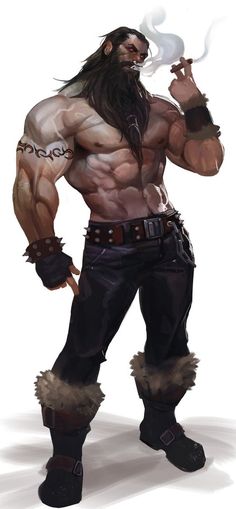 Straight Jacket Character Design, Edgy Character Design Male, Painter Character Art, Bandit Rpg, Cyberpunk Dnd Character Art, Barbarian Pose, Brute Character Design, Bandit Character Design, Dnd Bandit