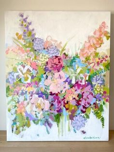 a painting with flowers painted on it