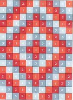 a red and blue square with numbers on it, as well as the number elevens